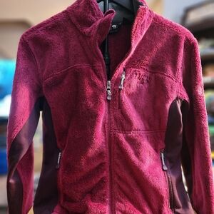 Mountain Hardwear Deep Red Fleece Jacket Pyxis Tech Fleece Womens Small
